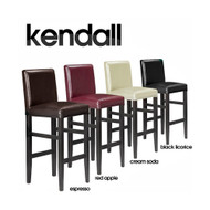 Kendall Contemporary Wood/Faux Leather Barstool - 29" Bar Height Stool for Kitchen/Bar/Man Cave