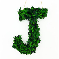 Modern Home 12" Real Preserved Boxwood Monogram Wreath Letters, Numbers and Symbols