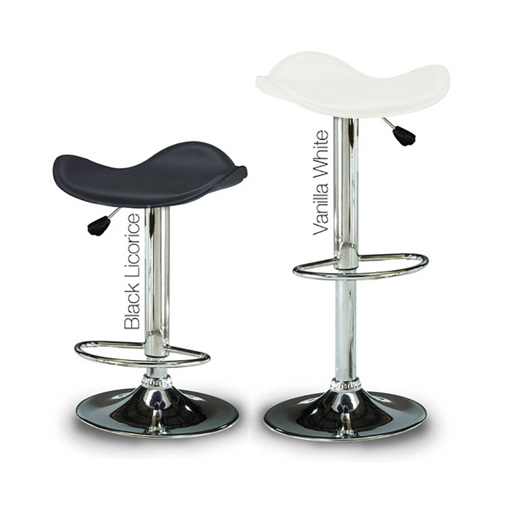 Modern Home Halo Leather Contemporary Adjustable Barstool White
