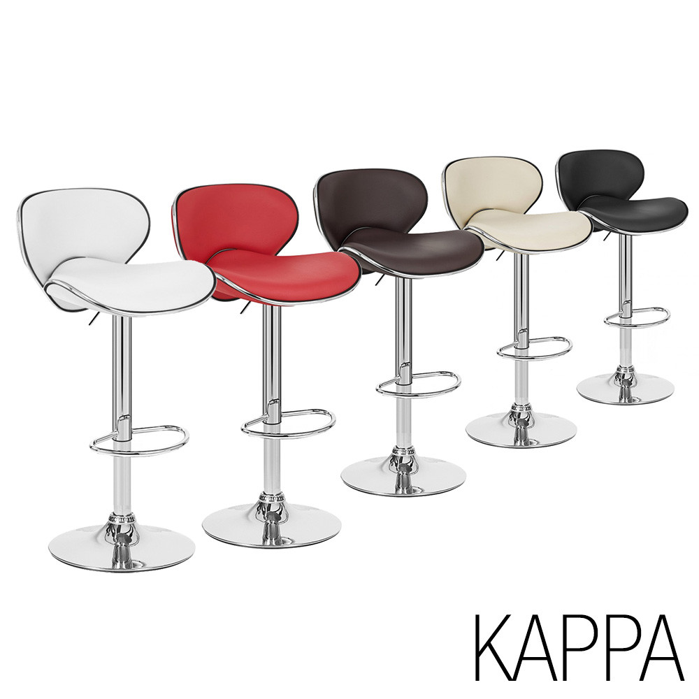 Modern Home Kappa Contemporary Adjustable Height Bar/Counter Stool - Chrome  Base/Footrest Barstool - Vandue