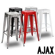 Ajax 30" Contemporary Steel Tolix-Style Barstool