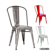 Cassandra Contemporary Steel Stackable Tolix-Style Dining Chair