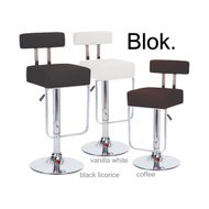 Modern Home Blok Contemporary Adjustable Height Bar/Counter Stool - Chrome Base/Footrest Barstool
