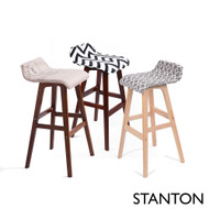 Stanton Lo-Back Contemporary Wood/Fabric Barstool