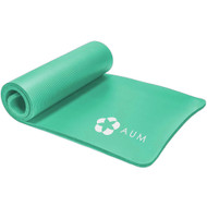 Aum Extra Thick 0.4" Exercise Yoga Mat w/Carry Strap - Non-slip, Moisture-Resistant Foam Cushion for Pilates - Support for Stretching & Physical Therapy - 72" x 24"