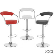Zool Contemporary Adjustable Faux Leather Barstool