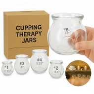 Royal Massage Fire Glass Cupping Therapy Set – Traditional Chinese Therapy Massage & Acupuncture Vacuum Pressure Cups –  Cupping Set Glass Jars