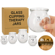 Glass Cupping Jars – 5 Sizes Reusable Vacuum Therapy Cups for Massage, Detox, Cellulite & Pain Relief – Traditional Thick-Walled Glass Suction Cups for Professional or Home Use