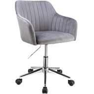 Modern Home Marceaux Modern Mid-Back Office Task Chair with Chrome Finish Stainless Steel Base, Height-Adjustable Rolling Accent Chair w/Wheels