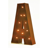 Rustic Vintage 11" Decorative LED Light Glow Letters - Rust Patina Aged Look Glowing A-Z and Numbers Decoration for Wall Mount - Sign Letters