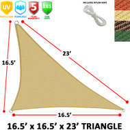 Modern Home Sail Shade Right Triangle (16.5' x 16.5' x 23')