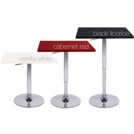 Modern Home Zeta Contemporary Adjustable Height 24" Bar Table - Polished Chrome Steel Base Adjusting Belly Table - Adjusts from 28" to 36" Tall