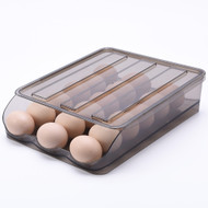 OnDisplay Stackable Acrylic Gravity Egg Tray Holder for Fridge - Food-Safe PET Refrigerator Storage Bin for Eggs