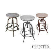 Chester Retro Steel Rotating Adjustable Height Barstool