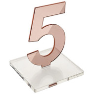 OnDisplay Luxe Laser Cut Mirrored Acrylic Wedding/Party/Event Table Numbers - 5" Tall Modern Thick Mirror Set