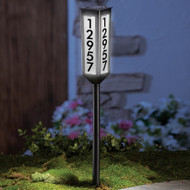 Modern Home Solar Powered LED Address Stake Garden Marker - 20" Customizable Lighted House Number Post - 2 Number Sizes Included