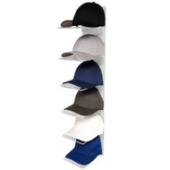 OnDisplay Luxe Acrylic Hat Rack Display - Wall Mounted Baseball Cap Organizer - Multi Shelf Wall Display for Hats
