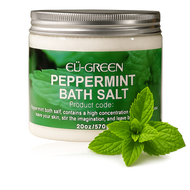 Royal Massage EÜ-GREEN Bath Salt – Aromatherapy Soak for Relaxation & Muscle Relief – Skin Softening, Natural Mineral Formula – 20oz Jar (Peppermint)