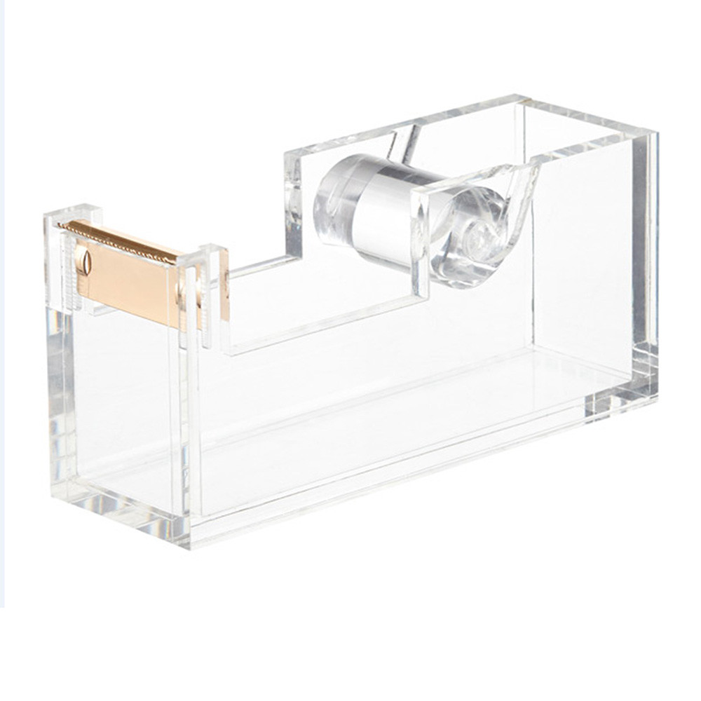 OnDisplay Luxe Acrylic Clear and Metallic Gold Tape Dispenser Vandue