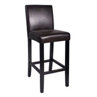 Set of 2 Kendall Contemporary Wood/Faux Leather Barstool - 29" Bar Height Stool for Kitchen/Bar/Man Cave (Espresso)