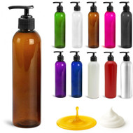 Royal Massage 8 oz Bullet Pump Bottle – Refillable Massage Oil, Lotion, Soap, Shampoo Dispenser – BPA-Free PET with Black Locking Pump – UV-Resistant for Essential Oils