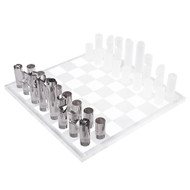OnDisplay 3D Luxe Acrylic Smoke & Frost - Luxury Laser Cut Chessboard Executive Board Game - Complete Large CrystaLuxe Board Game