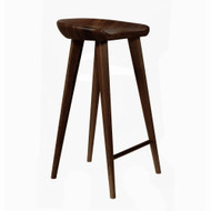 Set of 4 Tractor Contemporary Carved Wood Barstool - Espresso Finish