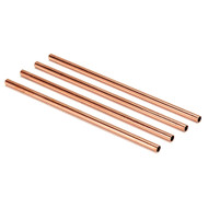 Modern Home Reusable 100% Copper Drinking Straws – Solid Metal Straws for Cocktails, Mules, Iced Beverages – Eco-Friendly & Durable – Straight Design – 8.5" Long (Set of 4)