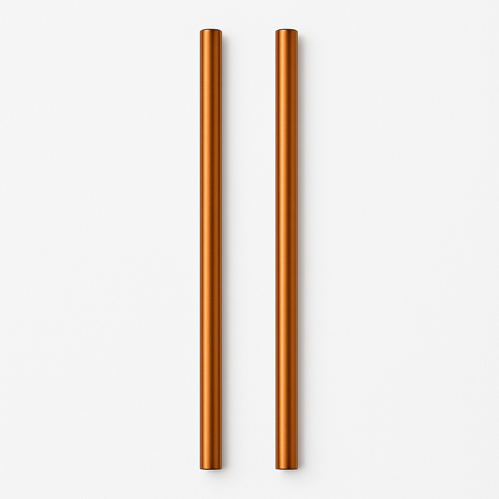 Set of 2 Copper Modern Home Authentic 100/% Solid Moscow Mule Straws