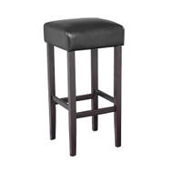 Set of 4 Piper Contemporary Wood/Faux Leather Barstool - Black Licorice
