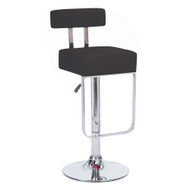 Set of 2 Modern Home Blok Contemporary Adjustable Height Bar/Counter Stool - Chrome Base/Footrest Barstool (Black Licorice)