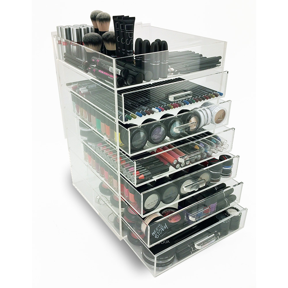 OnDisplay Dana Drehbarer Make-up-Organizer Aus Acryl – Mit 6 Fächern, 17,8 X 17,8 X 16,5 Cm