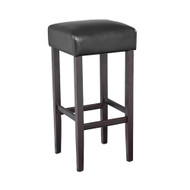 Set of 2 Piper Contemporary Wood/Faux Leather Barstool - Black Licorice