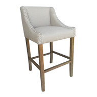 Parkland Contemporary Wood/Linen Barstool