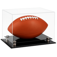 OnDisplay Deluxe UV-Protected Football/Rugby Ball Display Case - Rectangular Clear Lucite Stage Protection Box