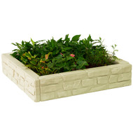 Modern Home 4'x4' Stone Raised Garden Bed Kit - Modular Flower/Planter Kit - HDPE UV-Resistant Planter Set - No Tools Needed