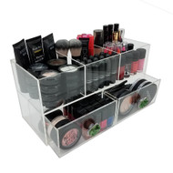 OnDisplay Andrea Deluxe Acrylic Cosmetic/Jewelry Organization Station w/Geode knobs