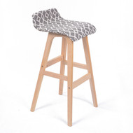 Set of 2 Stanton Lo-Back Contemporary Wood/Fabric Barstool - Moroccan Interlaced