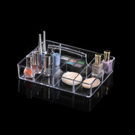 OnDisplay Deluxe Acrylic Makeup and Jewelry Organization Tray - Perfect for Vanity, Bathroom Counter, or Dresser