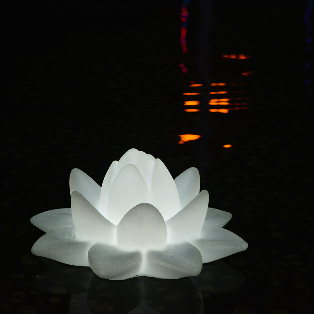 Modern Home Deluxe Floating LED Glowing Lotus Flower w/Infrared Remote