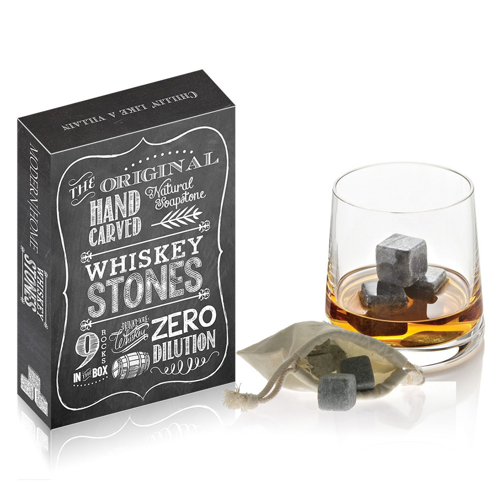 The Original Hand Carved 100% Natural Soapstone Whiskey Stones - Keep Your  Bourbon or Scotch Ice Cold Without Watering It Down - Vandue