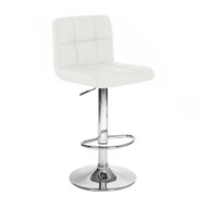 Set of 4 Modern Home Boris Contemporary Adjustable Height Bar/Counter Stool - Chrome Base/Footrest Barstool (Vanilla White)