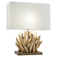 Modern Home 19" Driftwood Nautical Natural Wood Table Lamp with Gohanoy Base - Light for Seaside/Beach House/Ocean Theme Décor