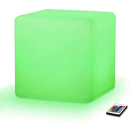 Modern Home LED Glowing Cube Box Stool w/Infrared Remote Control - Color Changing Light Indoor/Outdoor Weatherproof Stool
