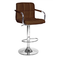 Set of 2 Ivan Contemporary "Leather" Adjustable Barstool - Coffee Brown