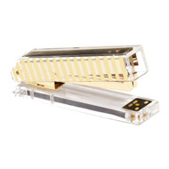 OnDisplay Luxe Acrylic Clear and Metallic Gold Stapler - Gold Stripe