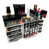 OnDisplay Deluxe Handmade Cosmetic Makeup Storage Case Display - Perfect for Vanity, Bathroom Counter, or Dresser