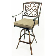 Set of 4 Wilshire Rotating Cast Aluminum Outdoor Chair/Bar Stool - Aged Copper
