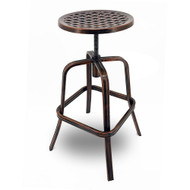 Neptune Rotating Adjustable Height Cast Aluminum Outdoor Chair/Bar Stool