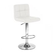 Set of 2 Modern Home Boris Contemporary Adjustable Height Bar/Counter Stool - Chrome Base/Footrest Barstool (Vanilla White)